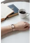 Arkansas RoseGold-Silver Color White Dial Oval Minimal Womens Wristwatch
