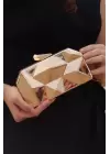 Aurelia Gold Zincir Askılı Clutch Abiye Portföy Çanta