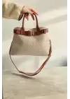 Aurora Vizon Taba Kroko Cilt Kemer Detaylı Kadın El Ve Omuz Çantası