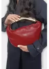 Begonia Bordo Gold Tasarım Saplı Kadın El Kol Ve Omuz Çantası