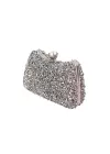 Belinda Gümüş Kristal Taş Kapama Clutch Abiye Portföy Çanta