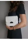 Brussels White Gold Buckle Womens Shoulder Bag