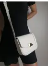 Brussels White Gold Buckle Womens Shoulder Bag