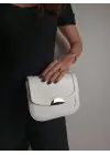 Brussels White Gold Buckle Womens Shoulder Bag
