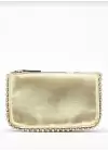 Dally Gold Color Beaded Chain Strap Womens Wallet Bag