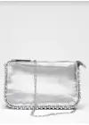 Dally Silver Color Beaded Chain Strap Womens Wallet Bag