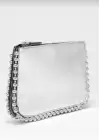 Dally Silver Color Beaded Chain Strap Womens Wallet Bag