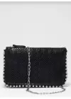Dally Black Color Beaded Chain Strap Womens Wallet Bag