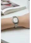 Delaware Silver Mesh Oval Minimal Womens Wristwatch
