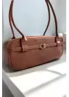 Dream Taba Tasarım Fermuar Kapamalı Kadın Baget Omuz Çantası