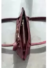 Elegante Bordo Kemer Detay Kadın Omuz Çantası