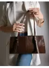 Gizela Acı Kahve Tasarım Kadın Kol Ve Omuz Çantası