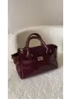 Harmony Bordo Cilt Önden Kilit Detaylı Kadın El Kol Ve Omuz Çantası