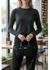 Harmony Black Suede Mini Womens Handbag and Shoulder Bag with Front Lock Detail