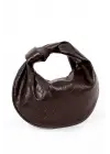 Helen Düğümlü Acı Kahve Örgü Desen Trend Mini Kadın Bowl Bag
