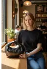 Helen Düğümlü Siyah Örgü Desen Trend Mini Kadın Bowl Bag