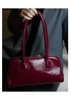 Henna Bordo Cilt Fermuar Kapama Pinterest Model Kadın Omuz Çantası