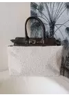 Hitit Kahve-Peluş Kemer Detaylı Fermuar Kapama Kadın Omuz Çantası