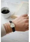Jade Siyah Retro Deri Kordonlu Kare Minimal Kadın Kol Saati