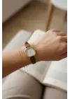 Jade Taba Retro Deri Kordonlu Kare Minimal Kadın Kol Saati