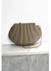 Lalin Gold Kristal Deri Zincir Askılı Kadın Abiye Clutch Çanta
