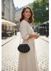 Lalin Siyah Mat Zincir Askılı Kadın Abiye Clutch Çanta