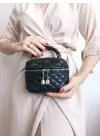 Leslie Black Quilted Pattern Womens Box Crossbody Bag