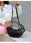 Lissea Bordo Cilt Asimetrik Model Kadın El Ve Omuz Çantası