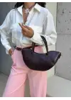 Lissea Bordo Cilt Asimetrik Model Kadın El Ve Omuz Çantası