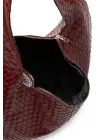 Liya Bordo Örgü Desen Shopper Kadın Omuz Çantası