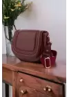 Marcel Kanvas Askılı Bordo Trend Kadın Çapraz Omuz Çantası
