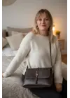 Mimosa Kahve Cilt Kadın Omuz Çantası