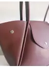 Monave Bordo Cilt Yandan Açılır Model Kadın El Ve Omuz Çantası