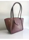 Monave Bordo Cilt Yandan Açılır Model Kadın El Ve Omuz Çantası