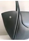 Monave Siyah Cilt Yandan Açılır Model Kadın El Ve Omuz Çantası