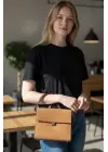 Nerasy Taba Süet Vintage Tasarım Kadın Omuz Çantası