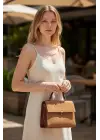 Nerasy Taba Süet Vintage Tasarım Kadın Omuz Çantası