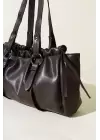 Rhea Brown Drawstring Model Bowling Womens Shoulder Bag