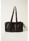 Rhea Brown Drawstring Model Bowling Womens Shoulder Bag