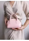 Safir Pembe Kroko Mini Kadın El Ve Omuz Çantası