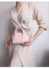 Safir Pembe Kroko Mini Kadın El Ve Omuz Çantası