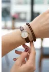 Siesta Claret Red Square Minimal Womens Wristwatch with Leather Strap