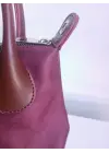 Tilda Bordo Süet Kalp Charm Detaylı Fermuarlı Kadın El Ve Omuz Çantası