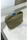 Toile Haki Süet Kilit Saplı Kadın El Kol Ve Omuz Çantası