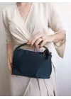 Toile Black Nubuck Suede Lock Handle Womens Handbag and Shoulder Bag
