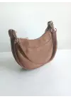 Vanya Taba Süet Mini Fermuar Kapamalı Kadın El Ve Omuz Çantası