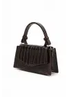 Zeus Brown Croco Chain Strap Womens Handbag and Shoulder Bag