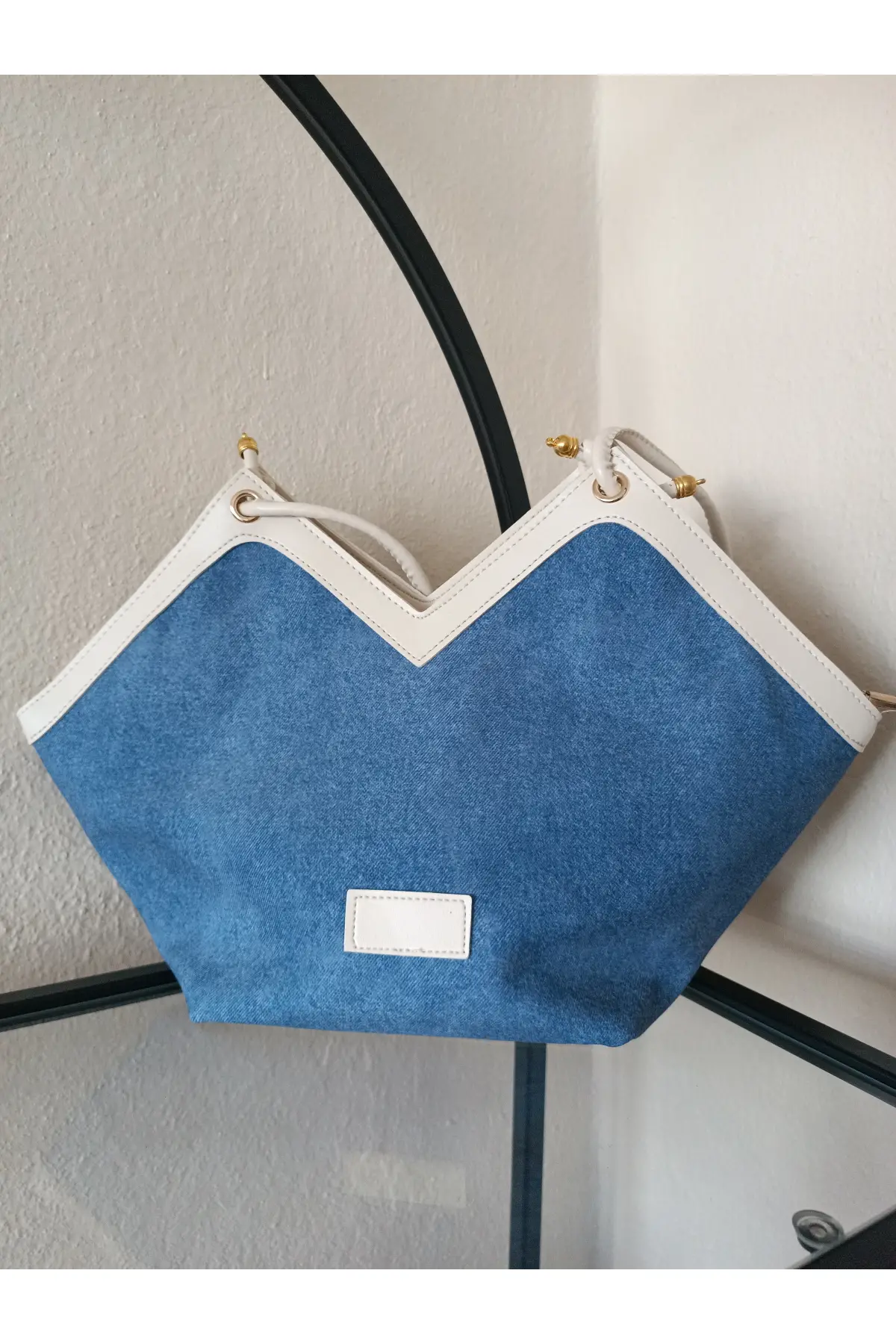 Joyce Dark Color Denim Asymmetrical Womens Shoulder Bag