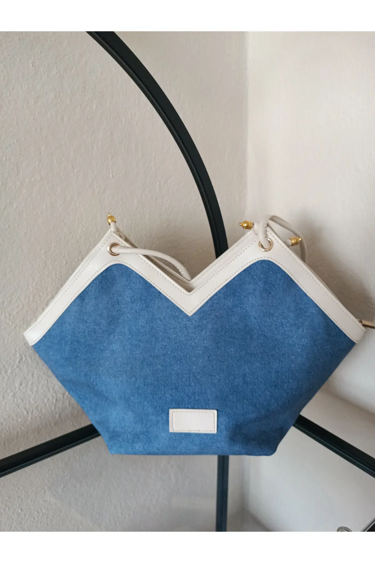 Joyce Dark Color Denim Asymmetrical Womens Shoulder Bag