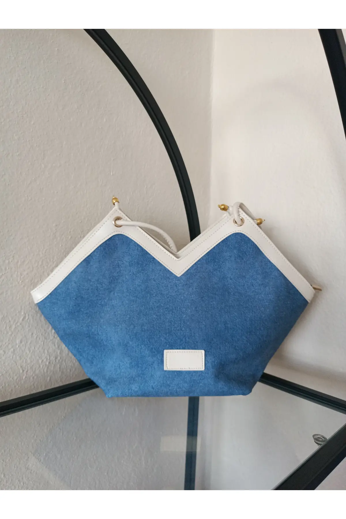 Joyce Dark Color Denim Asymmetrical Womens Shoulder Bag
